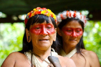 Tribu aborigène sur l'Amazone au Pérou
